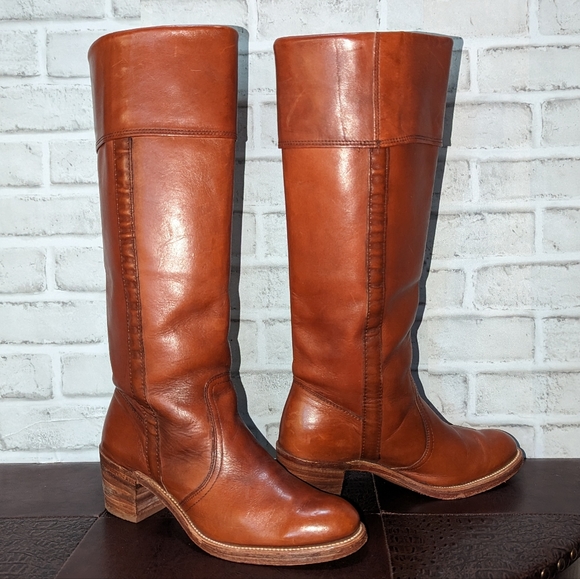 FRYE True Vintage Campus Tall Cuff Brown Boot size 9.5 - Picture 3 of 14